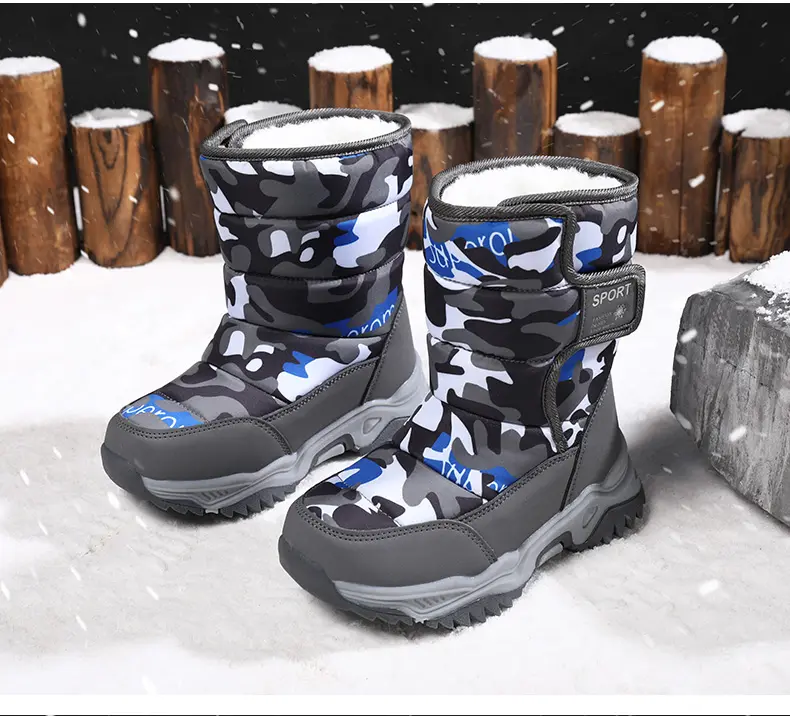 Winter Children's Fleece Thickened And Warm Outdoor Sports And Leisure High-top Snow Boots_voghion.com