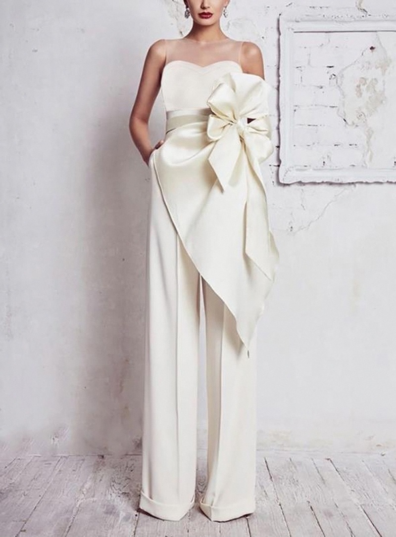 Women's Clothing autumn new women's clothing new chest-wrap belt lotus slim fit jumpsuit new model_voghion.com