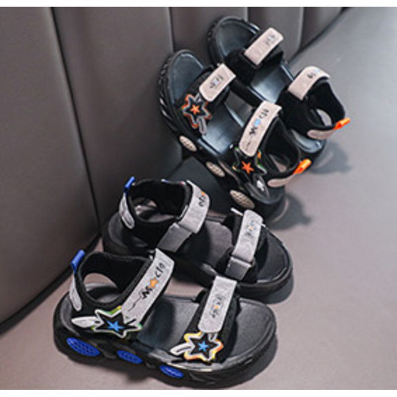 Boys' Star 2024 summer new little boys beach shoes sports soft soled student sandals Big kids_voghion.com