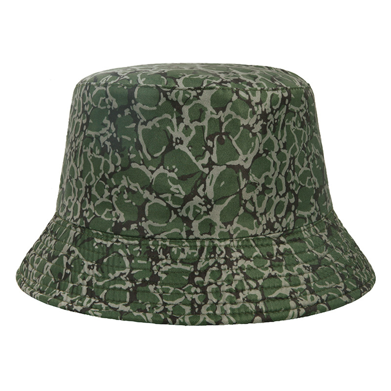 Neuer trendiger Beckenhut, Eimerhut, Frühling und Sommer, geometrischer Batik-Blumen-Sonnenhut, Damen-Eimerhut_voghion.com