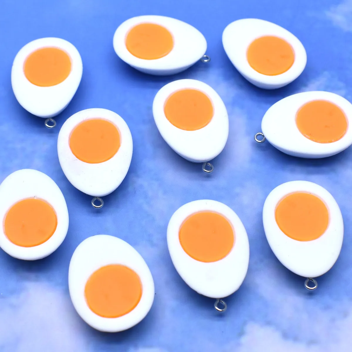 Anheng 10 stk. 24 33 mm simulert kokt egg harpiks tilbehør anheng håndlagde smykker gjør-det-selv øredobb halskjede nøkkelring_voghion.com
