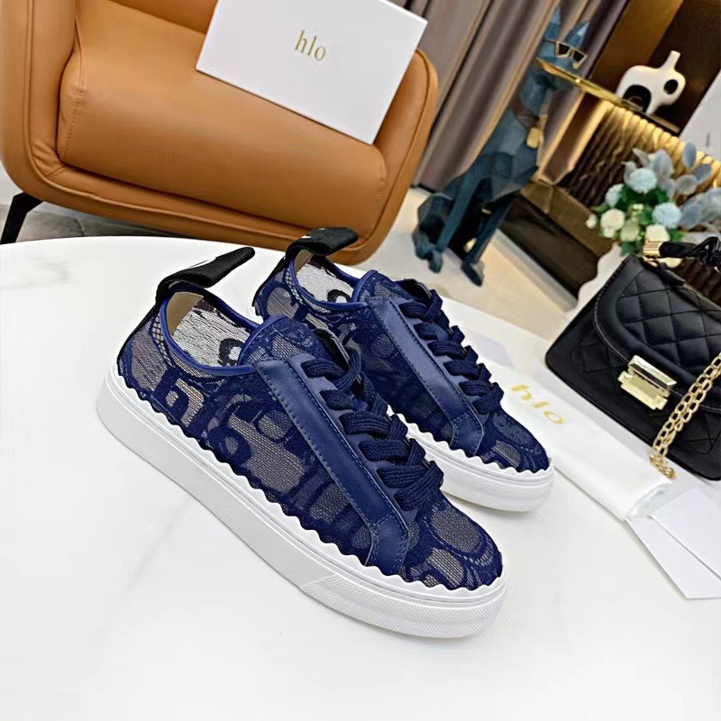 2023 Spring Summer New Casual Fashion up Mesh Breathable Thin Lace Round Head Low Top Soft Bottom Versatile Shoes