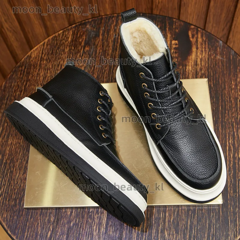 Pelz an integréiert Schnéistiefelen fir Männer, Wanter mat décker Veet, waasserdicht Anti-Rutsch, Nordost High Top Kotteng Schong,_voghion.com