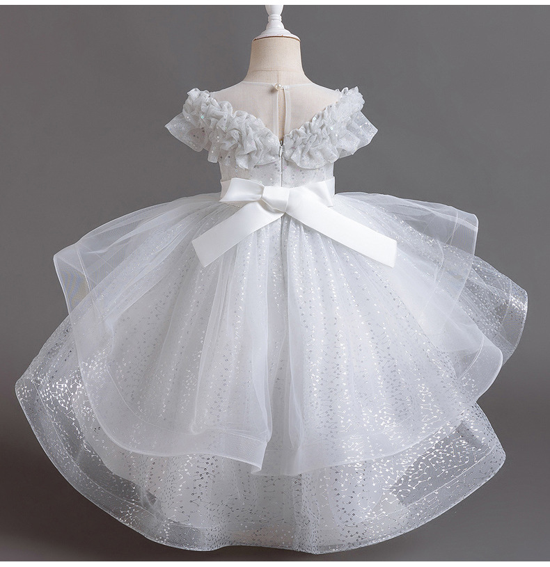 [PetiteRoyale] Rochie de bal pentru fete - Rochie de prințesă din tul cu straturi | Ținute de seară pentru fetițe cu flori și spectacole (3-12 ani)_voghion.com