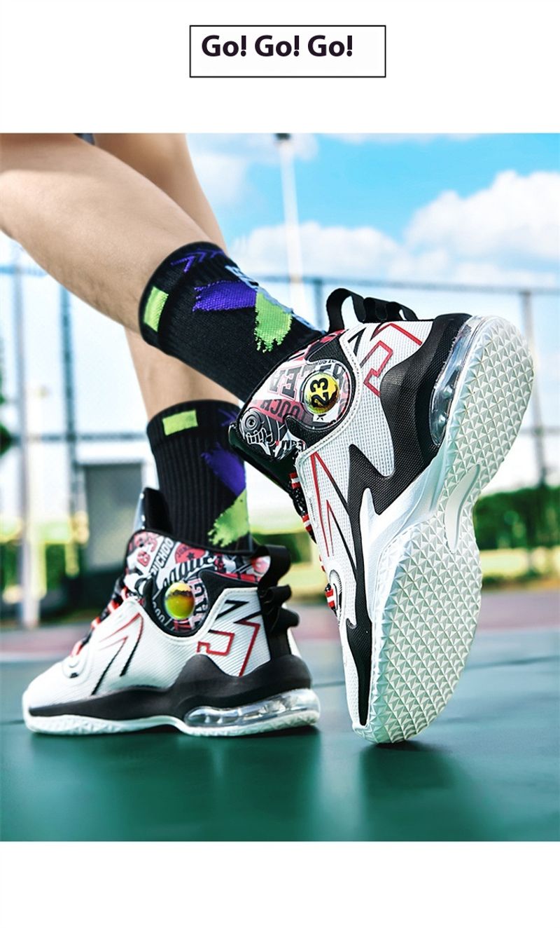 Air cushion high top basketball shoes men's mesh breathable professional training game sneakers trend_voghion.com
