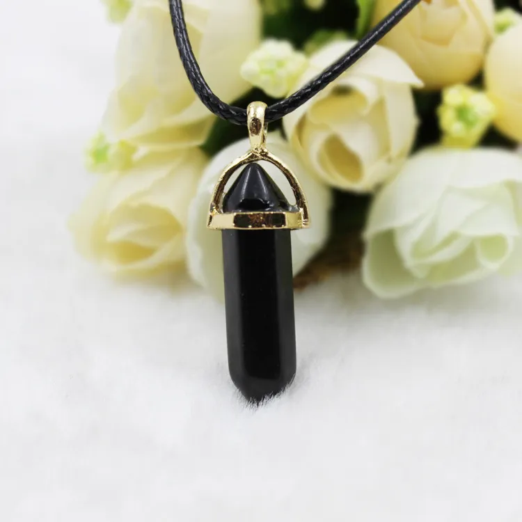 Collane con ciondolo 1 pz Collana in pietra di quarzo naturale Ametiste Quarzi rosa Turchesi Cristallo Corda Moda Regalo_voghion.com