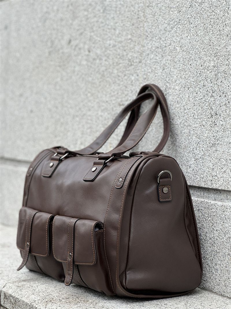 Reisetaschen Leder Herren und Damen großem Fassungsvermögen, Handtaschen aus Rindsleder mit Aufbewahrung für eine_voghion.com