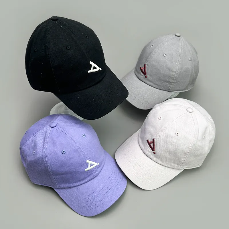 Cappellini da baseball con visiera morbida ricamati con lettera A, cappelli da baseball coreani da uomo e da donna, alla moda, traspiranti, semplici, snapback_voghion.com