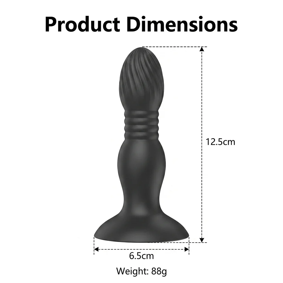 App Control Thrusting Butt Plug Vibrator With Suction Cup_voghion.com