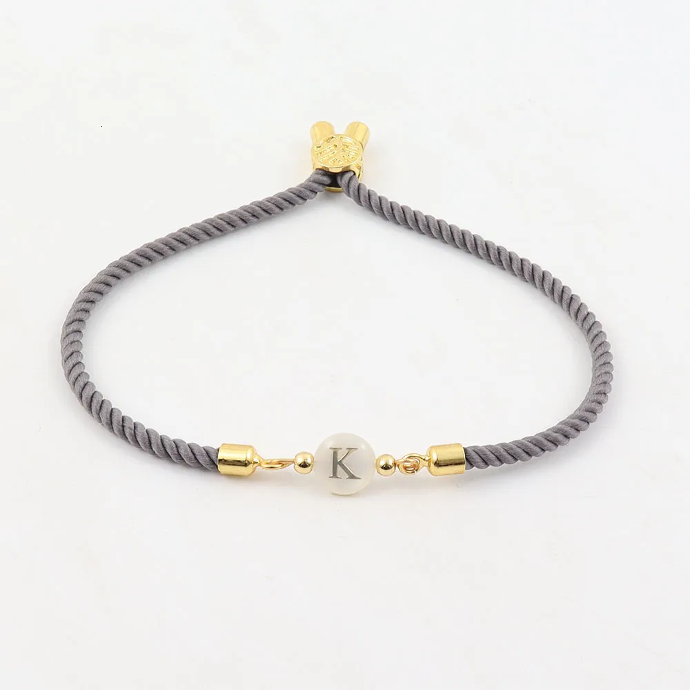 Initial Letter Charm Bracelet Handmade Rope Bangle For Women Gift_voghion.com