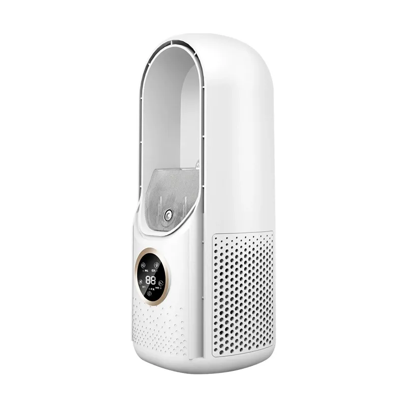 USB-bureauventilator met 4 snelheden en natuurlijke wind - 36 dB, ultrastille 5W energiebesparende kantoorventilator met 8-uurs timer (wit/blauw/groen)_voghion.com