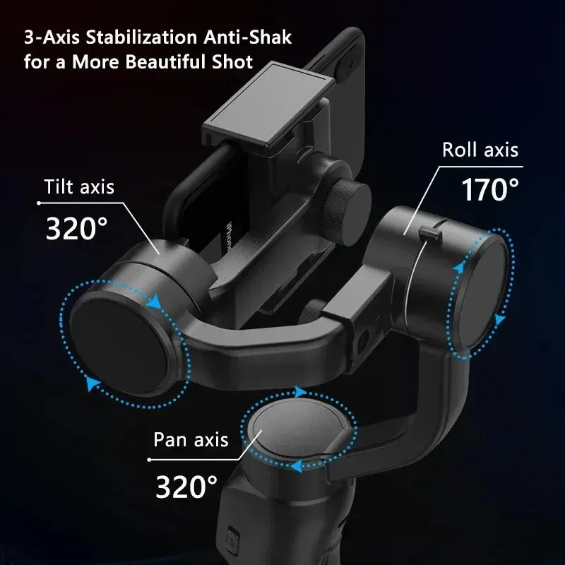 Support de téléphone portable à cardan 3 axes QAML F8, stabilisateur d'enregistrement vidéo anti-vibration pour smartphone 250417_voghion.com