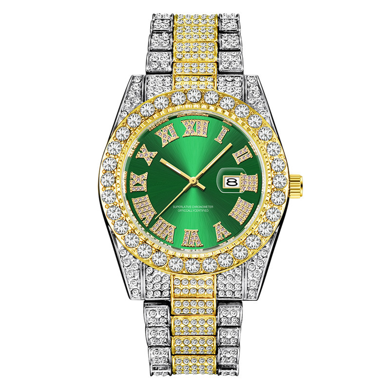 Marke Männer Gold Voller Diamant Hip Hop Datum Quarz Uhren 3582_voghion.com