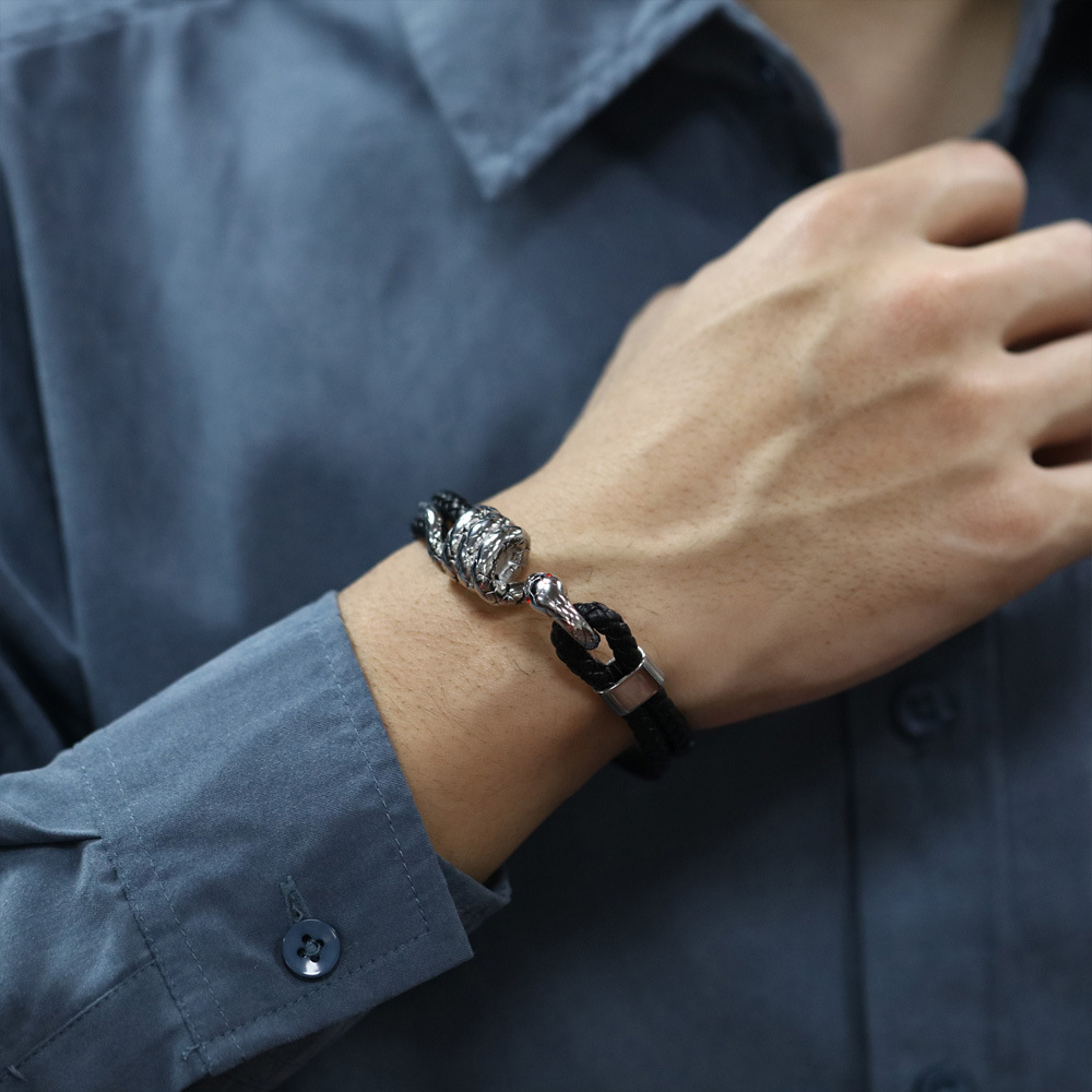 Pulsera de hombre de moda, pulsera tejida a mano_voghion.com