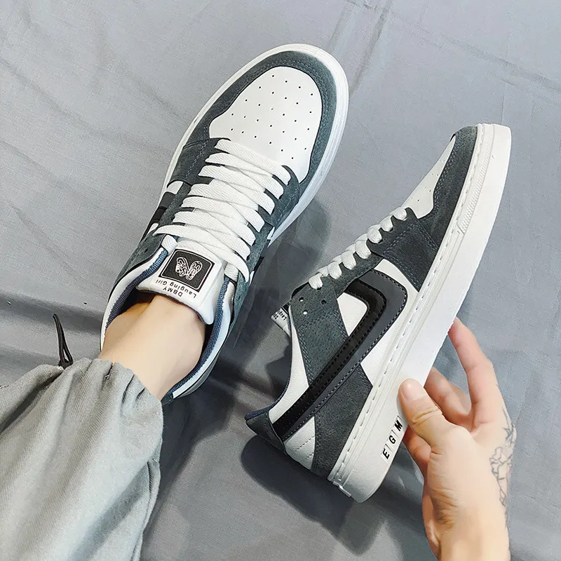 Scarpe alla moda casual in mesh da uomo, versione coreana, stile versatile, stile sportivo, design alla moda, grigio, spedizione gratuita_voghion.com