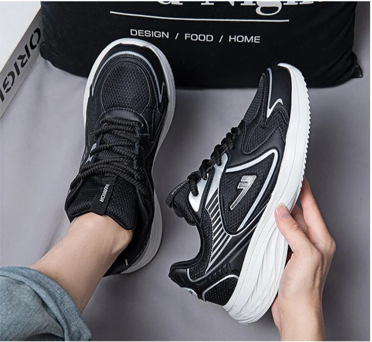 Dad's Instagram Spring and Autumn 2024 New Men's Mesh Black Sports Trendy _voghion.com