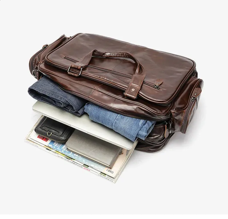 Herren Aktentasche Aus Echtleder Für Laptop Und Business_voghion.com