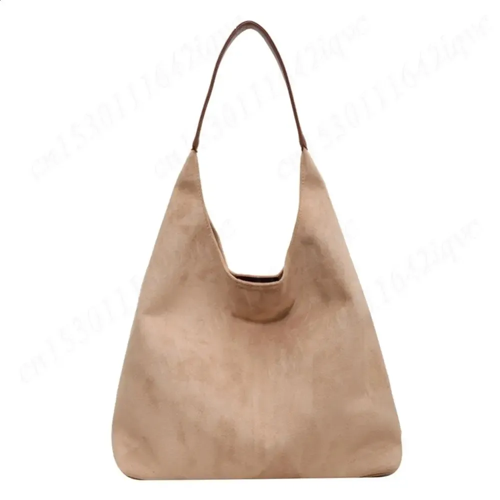 Borsa a tracolla semplice in pelle scamosciata vintage da donna, grande capacità, elegante, da viaggio, con chiusura a gancio, in tinta unita, 240919_voghion.com