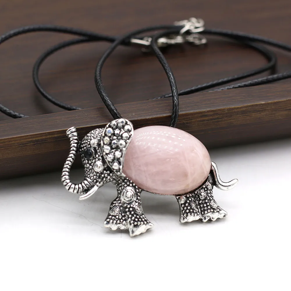 Collana con ciondolo elefante vintage per donna con gemme_voghion.com