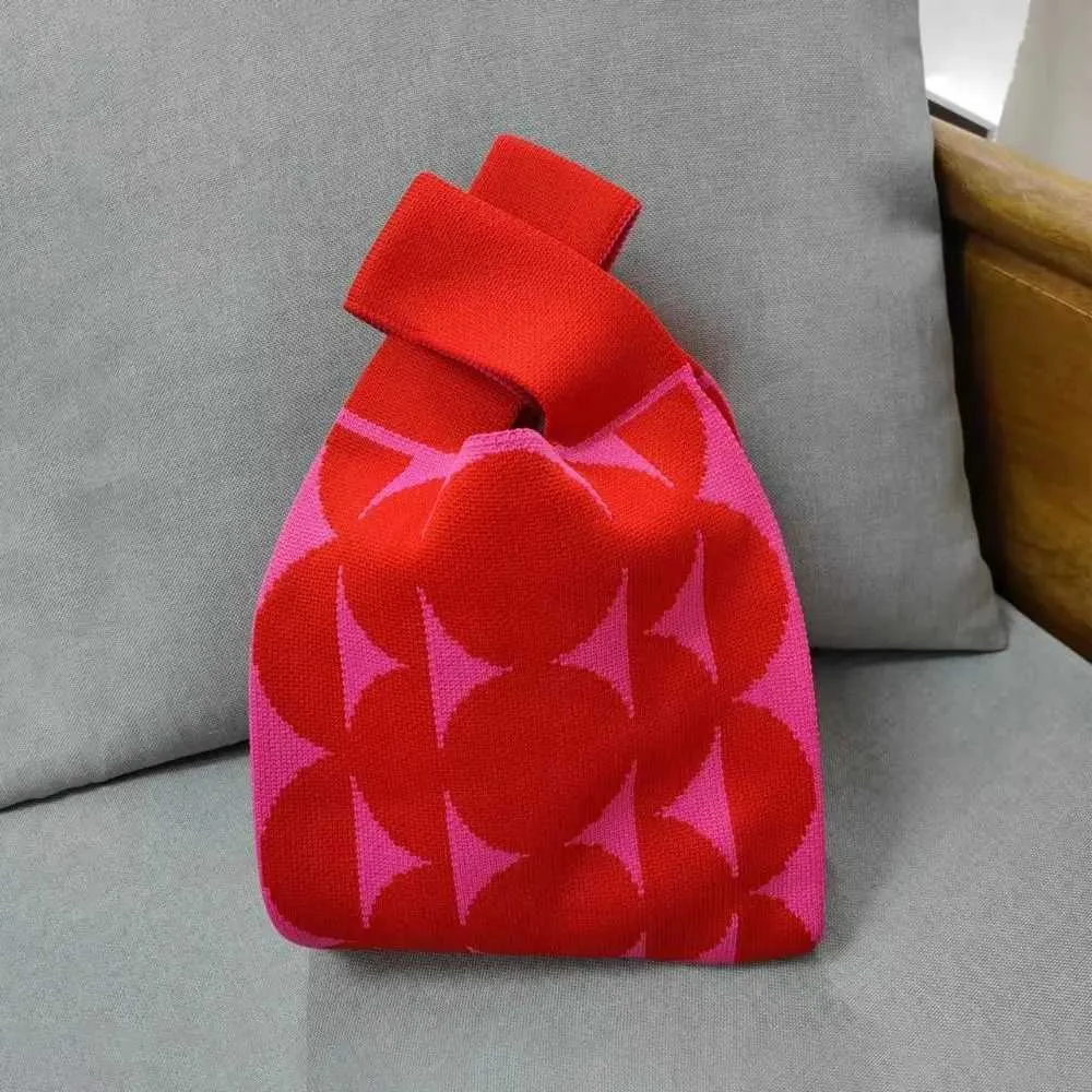 4-color mini suitable for girls reusable handmade knitted handbag shopping bag Y241106_voghion.com