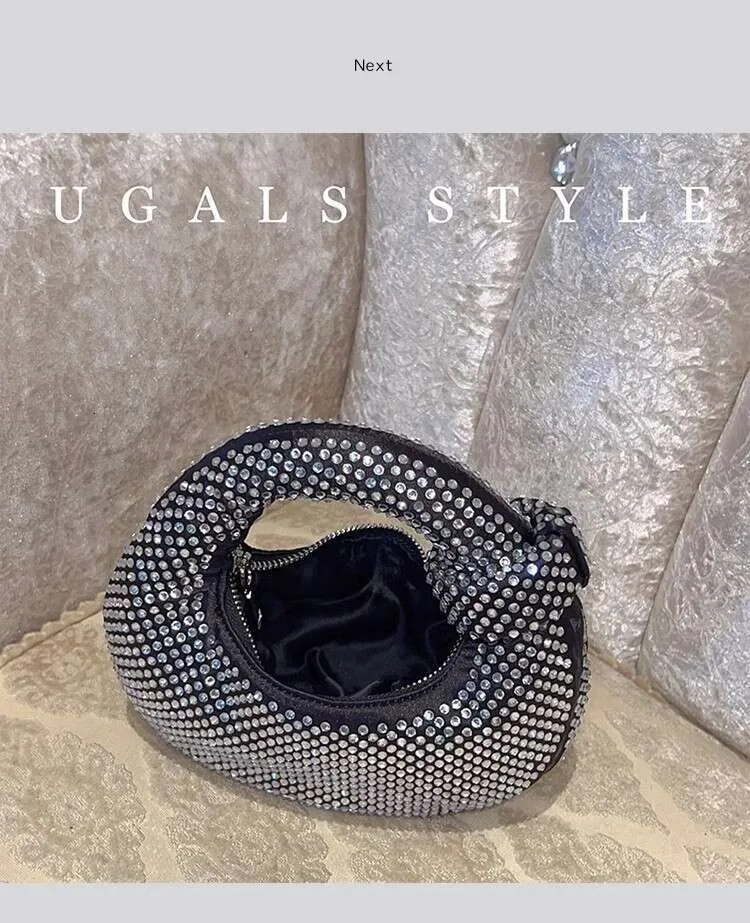 Borsa a tracolla da donna in raso con pochette da sera in cristallo lucido Dias, da sposa e da festa_voghion.com