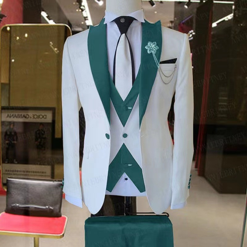 Ensemble de costume trois pièces décontracté d'affaires de grande taille pour le marié et le meilleur homme_voghion.com