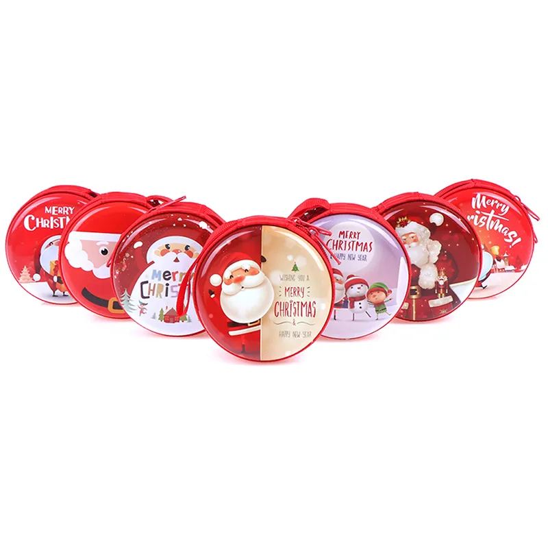 Merry Christmas Printing Ball Shaped Mini Tin Box Round Empty Candy Storage Coin Headphones Case Party Kids Favors_voghion.com