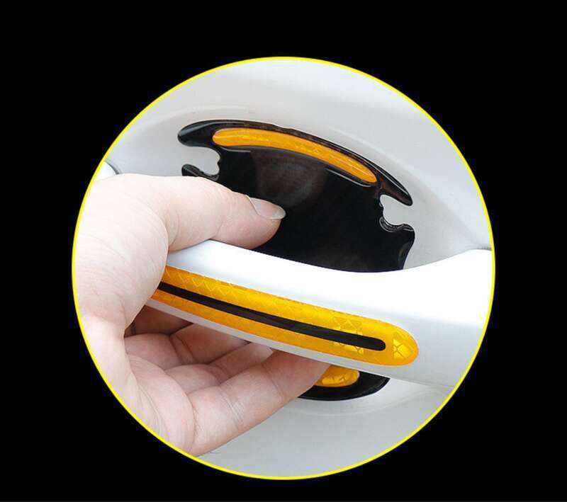 Car Anti-collision Strip, Door Bowl Handle Protection Paint Scratch, Carbon Fiber Grain Reflective Car Sticker, Adhesive_voghion.com