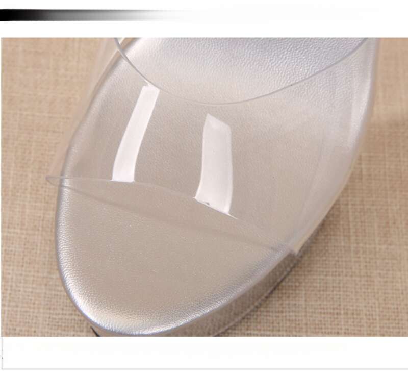 Damskie sandały kryształowe, damskie cienkie przezroczyste wysokie obcasy, wodoodporne buty na platformie do nocnego klubu_voghion.com