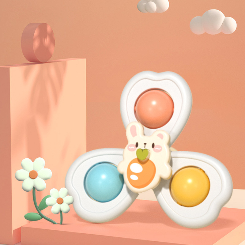 Spinning Top Bath Toy 3 In 1 Educational Sensory Rattle For Babies_voghion.com
