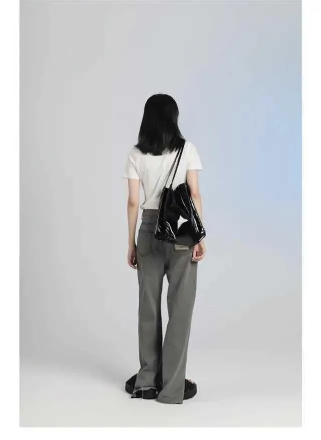 Sacs à bandoulière en cuir verni tendance pour femmes, sacs à main fourre-tout décontractés vintage pour femmes, grande capacité pour le shopping Ba241104_voghion.com