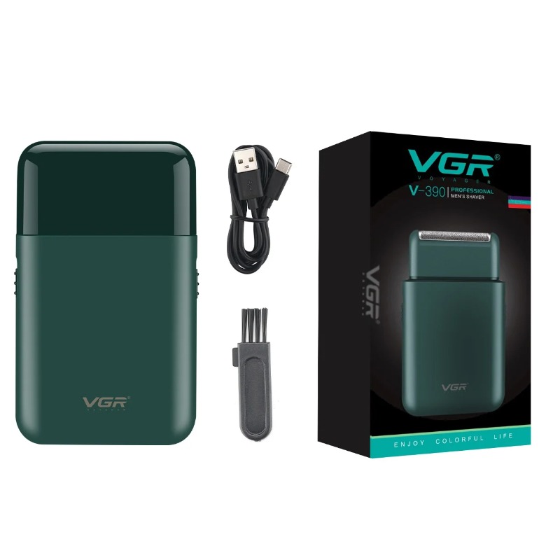 VGR Electric Shaver Professional Beard Trimmer Razor Portable Mini Shaver Reciprocating Shaving 2 Blade USB Charge for Men V-390_voghion.com