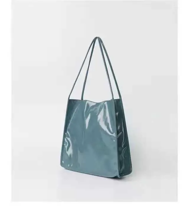 Sacs à bandoulière en cuir verni tendance pour femmes, sacs à main fourre-tout décontractés vintage pour femmes, grande capacité pour le shopping Ba241104_voghion.com