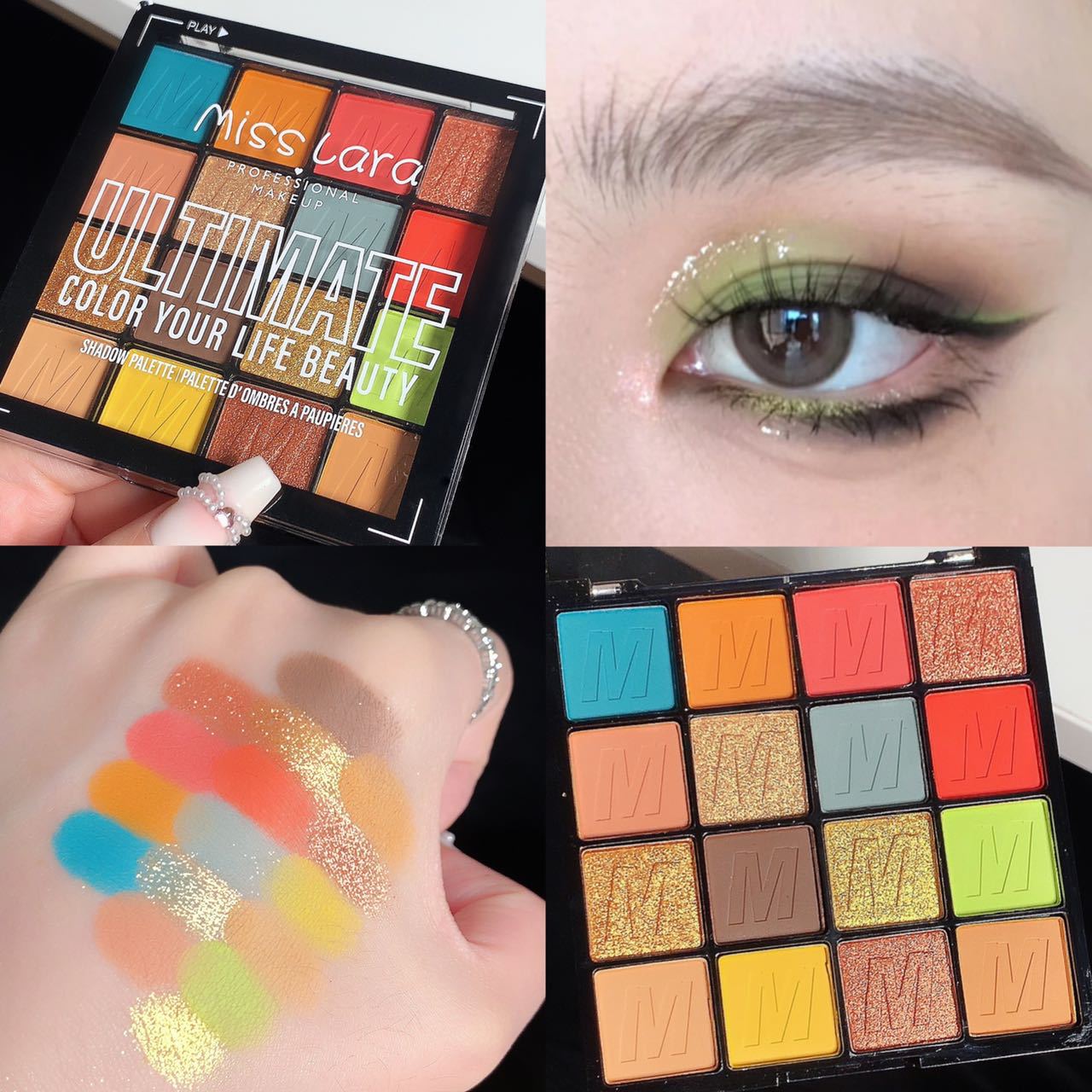 16 Colour Eyeshadow Palette Matte Pearl Glitter Waterproof Makeup_voghion.com