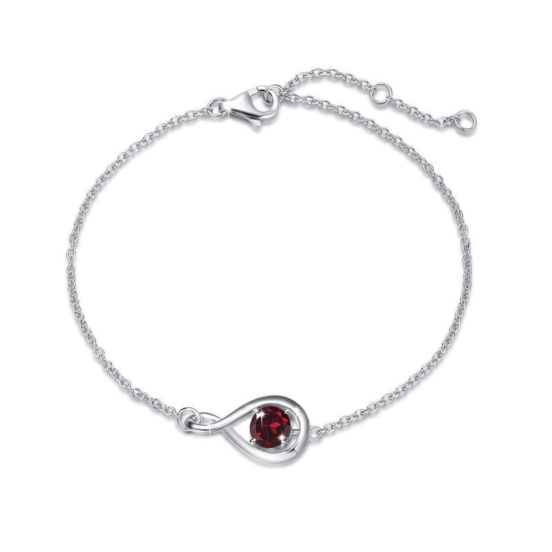 Bracelet ajustable en zircon couleur goutte d'eau, design simple et pierre de naissance_voghion.com