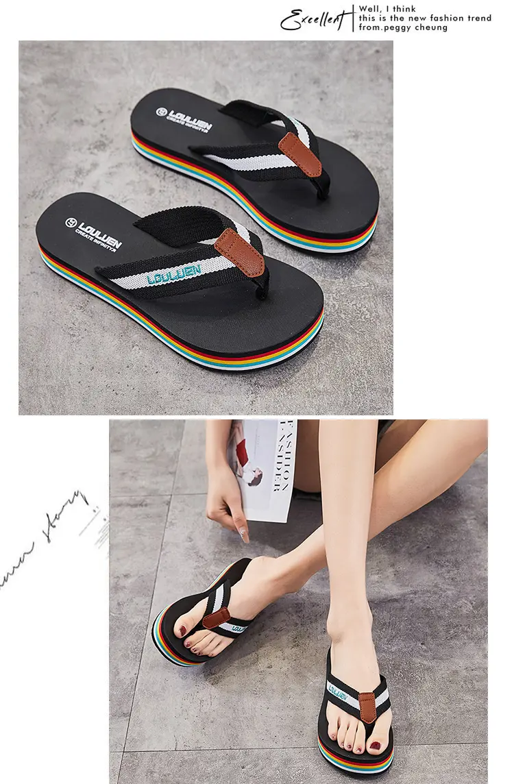Infradito donna con plateau comode per la spiaggia e la casa_voghion.com