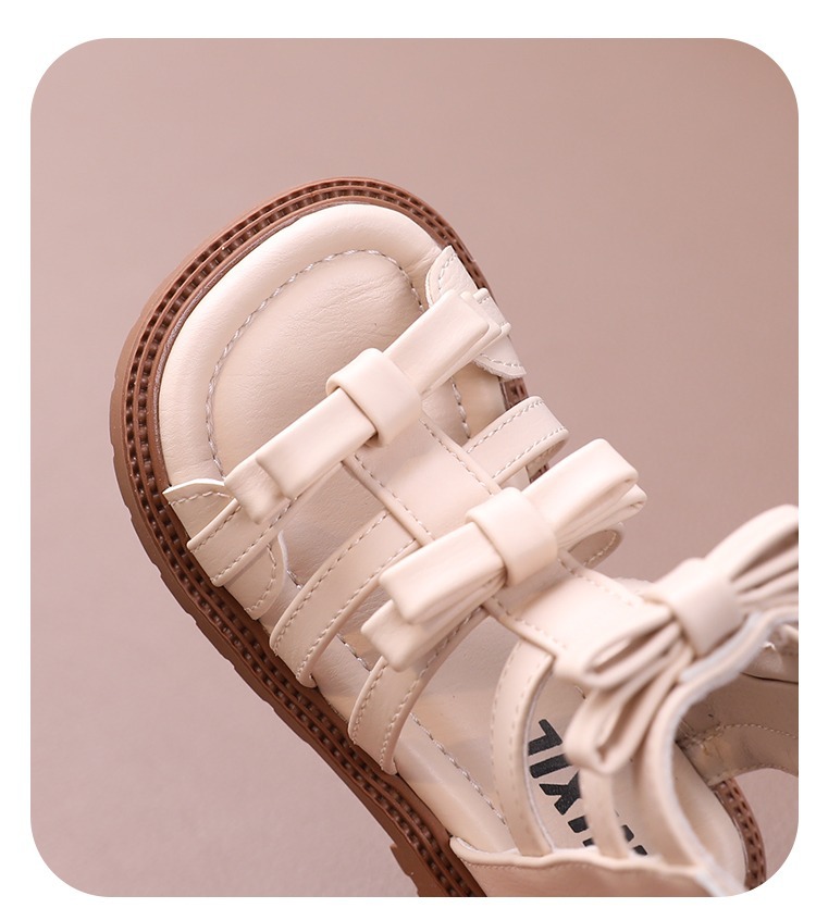 Little Girl Sweet Bow Princess Shoes 2024 Summer New Fashion Korean Edition Girls High Top Roman Sandals_voghion.com