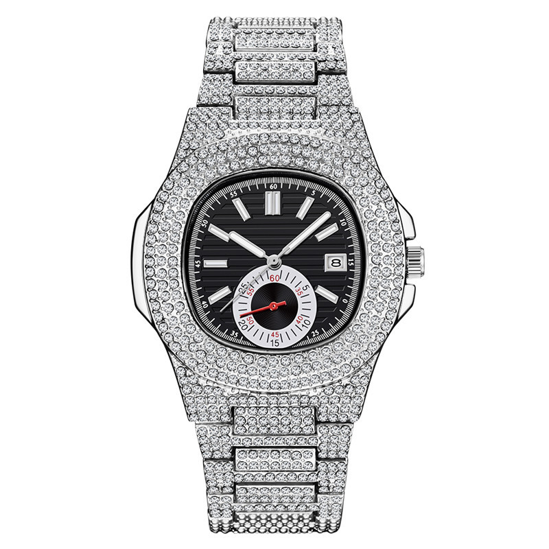 Huaqiangbei Hip Hop Guldkalender Quartz Ny Diamantset Herrklocka Generation_voghion.com