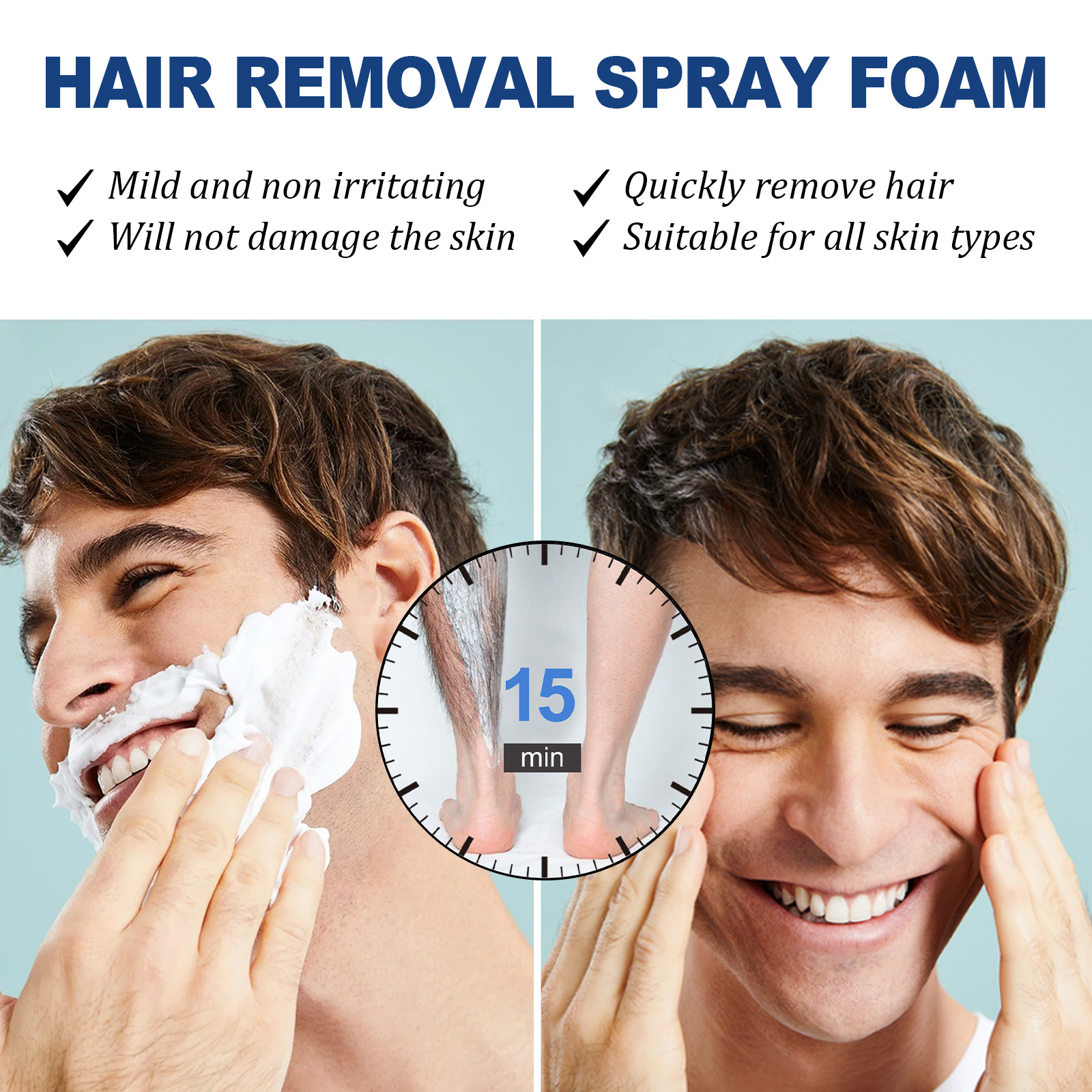 East Moon Spray masculino de espuma para limpeza rápida e depilação rápida_voghion.com