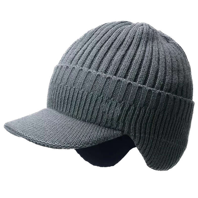Winter Men's Thick Woolen Autumn Winter Outdoor Warm Ear Protection Knitted Hat_voghion.com