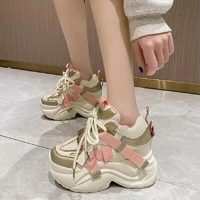 Casual schoenen voor dames, warme, dikke sneakers met 10 cm hak, herfst/winter, dikke zool, gevulkaniseerd, hoog platform, leer voor dames_voghion.com