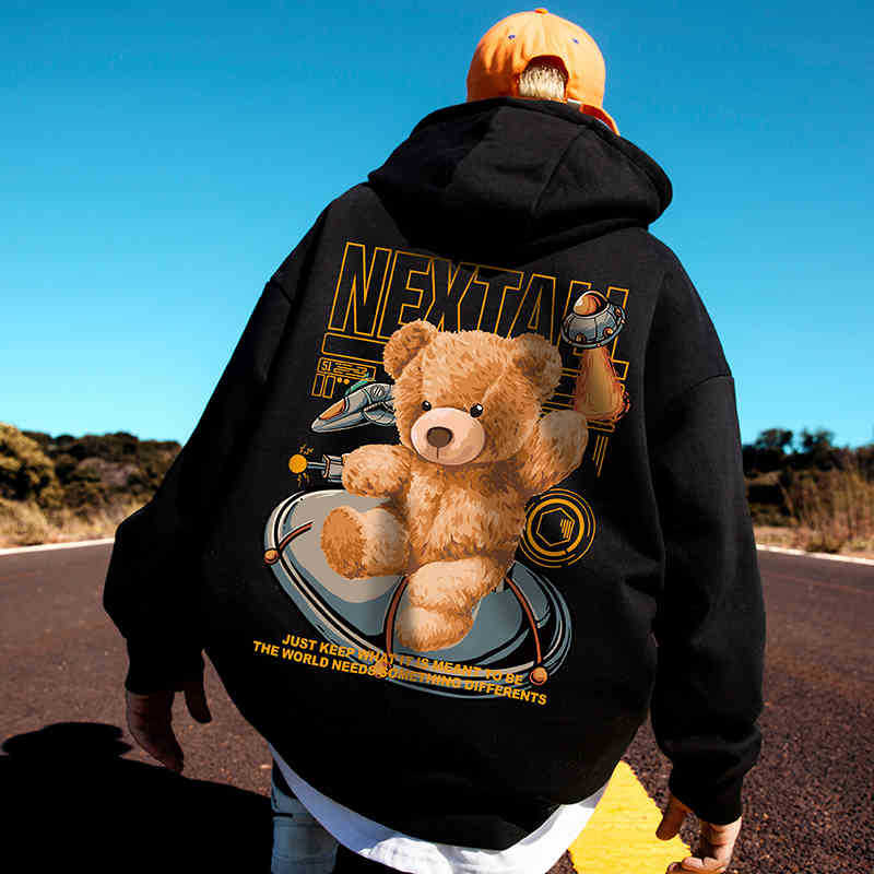 China-Chic Orang-Utan-Pullover große Größe mit Kapuze lose 2024 neue Herrenkleidung Fett plus High Street Mantel_voghion.com
