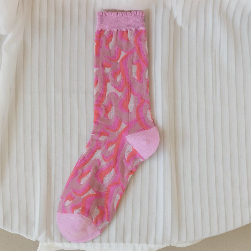 2025e Women's Cassette Mid-Calf Spring Summer Thin Breathable Ins Trendy Stockings Slouch Personality Lace Socks_voghion.com