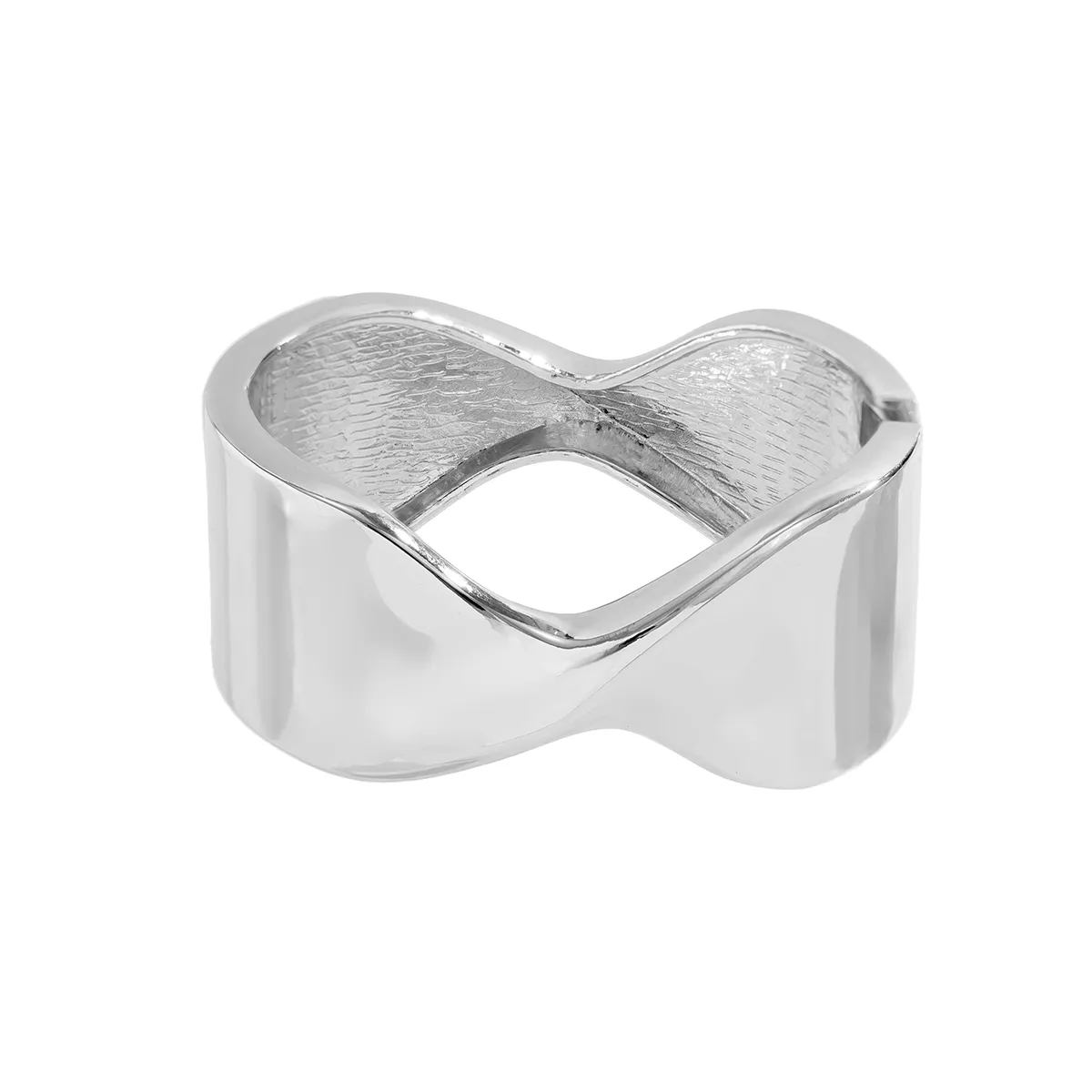 Brazalete grande de metal brillante Lacteo para mujer, con personalidad de moda, estilo viento exagerado, para fiestas de verano, banquetes, joyería_voghion.com