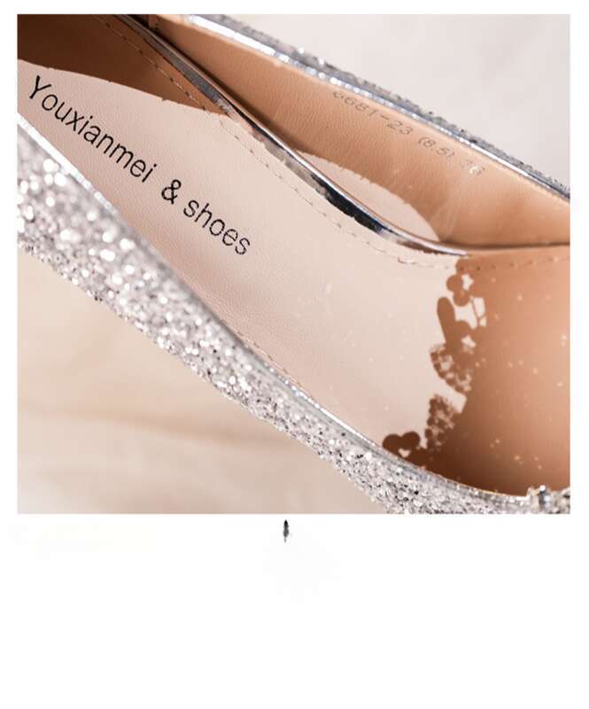 Casual Wedding High Shallow Mouth, Fine Heels, Sequins, Glitter Rhinestones, Women's Shoes_voghion.com