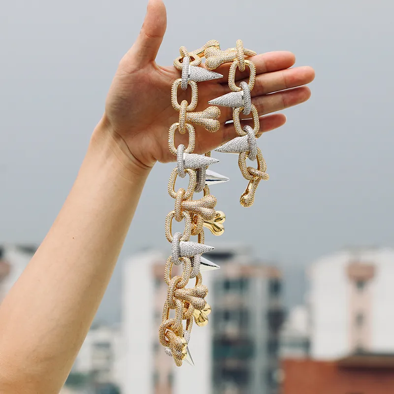 Iced Out Cuban Link Chain Necklace For Men Prong Set Jewellery_voghion.com