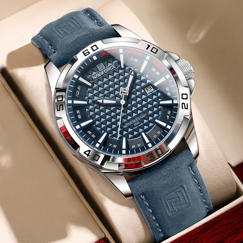Men's Sport Quartz Watch With Leather Strap And Calendar_voghion.com