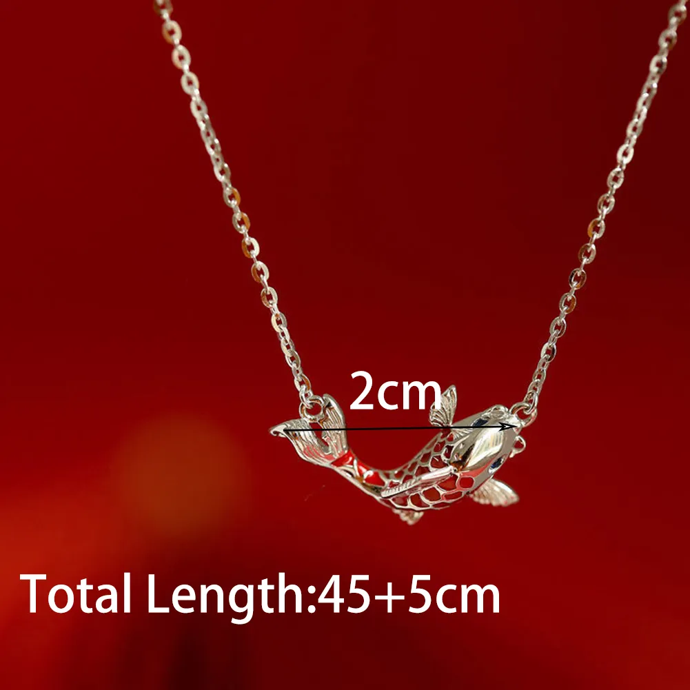 Collane con ciondolo 1 paio Moda Rosso Fortunato Pesce Koi Donna Carino Accessori Unisex Acciaio Inossidabile Gioielli Regalo_voghion.com