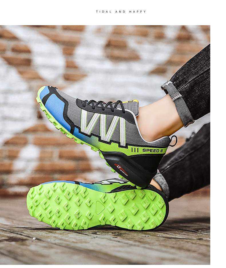 Men Hiking Sneakers Climbing Lace Up Trekking Outdoor Mountain Bike Flat Sport Cycling Shoes Breathable_voghion.com