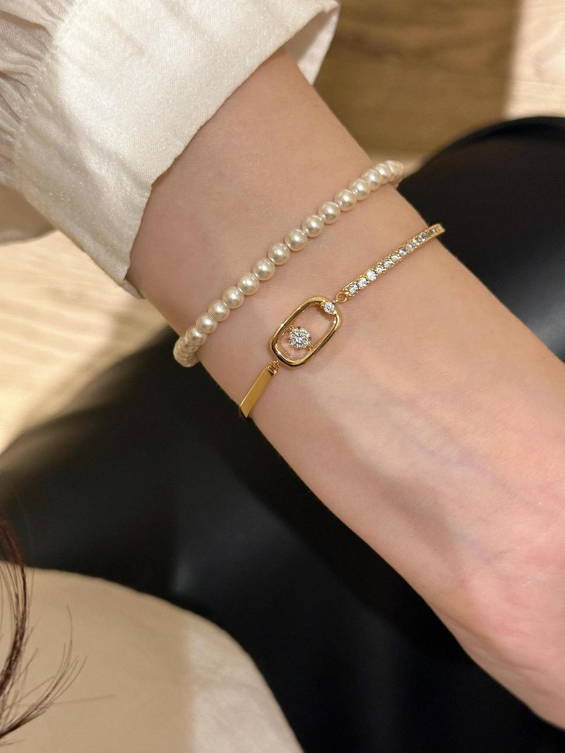 Pulsera asimétrica de corazón con perla para mujer_voghion.com